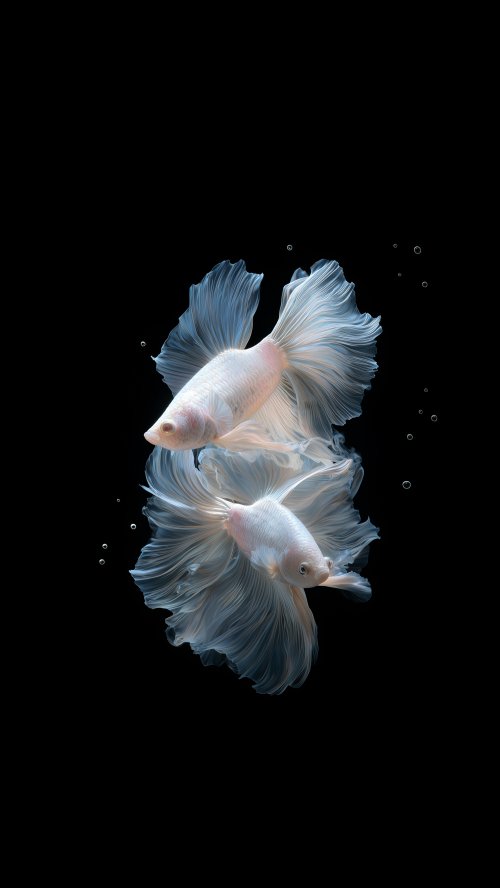 Elegant White Betta Fish - fish Wallpaper