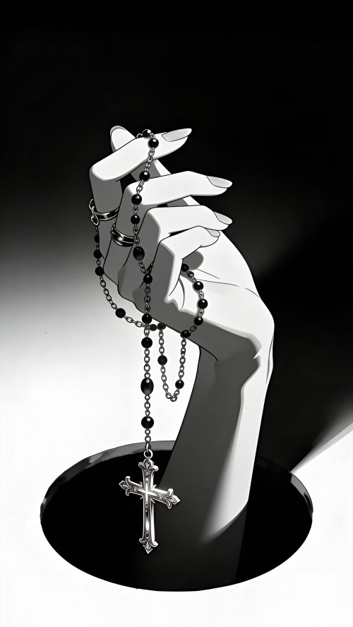 Hand Holding Gothic Rosary - Related Ghetto Wallpapers wallpaper