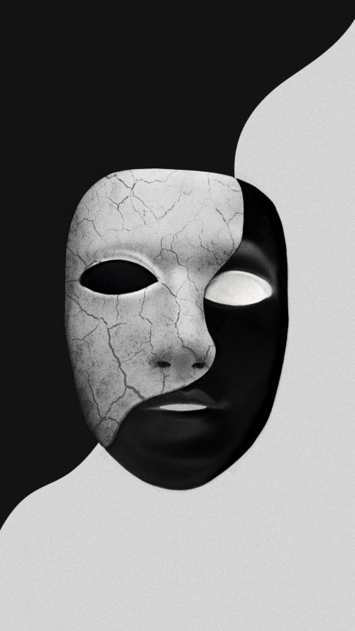 Cracked Monochrome Mask