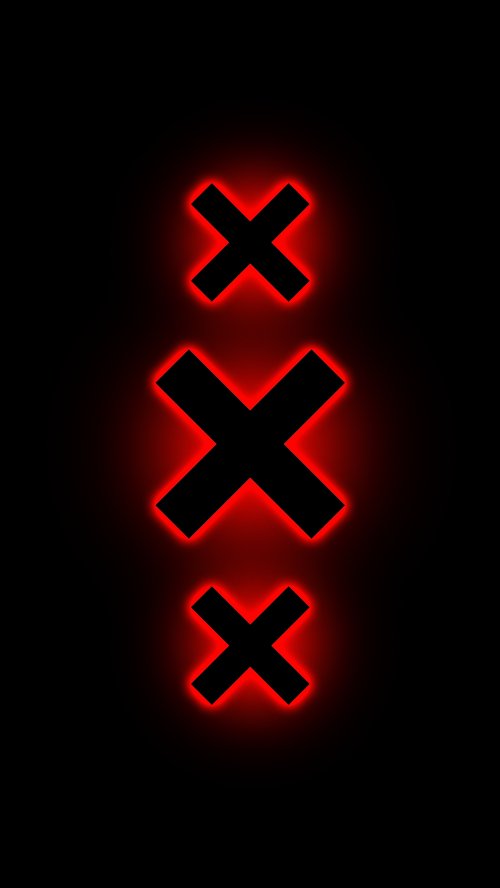 Glowing Red Neon Crosses - neon Wallpaper