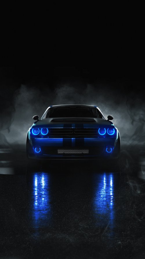 Neon Blue Muscle Car - Related Ghetto Wallpapers wallpaper