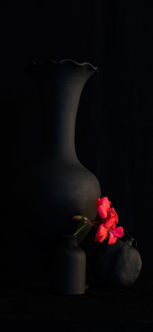 Black Vase Red Flowers - Related Ghetto Wallpapers wallpaper