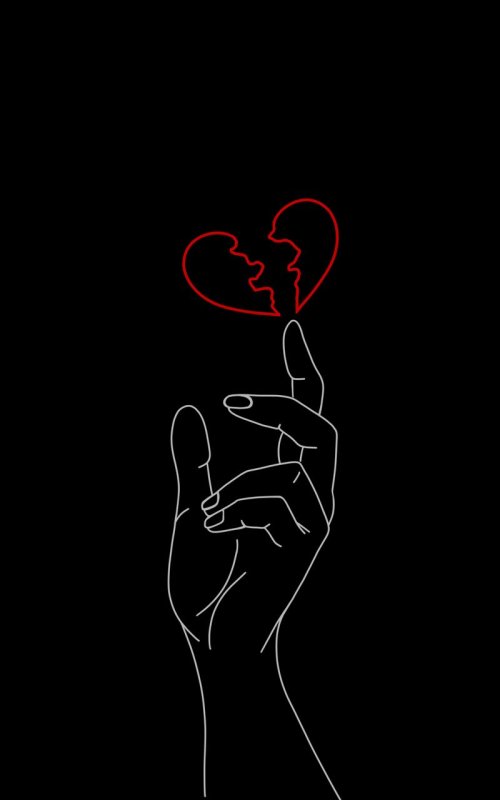 Minimalist Broken Heart Art - Related Ghetto Wallpapers wallpaper