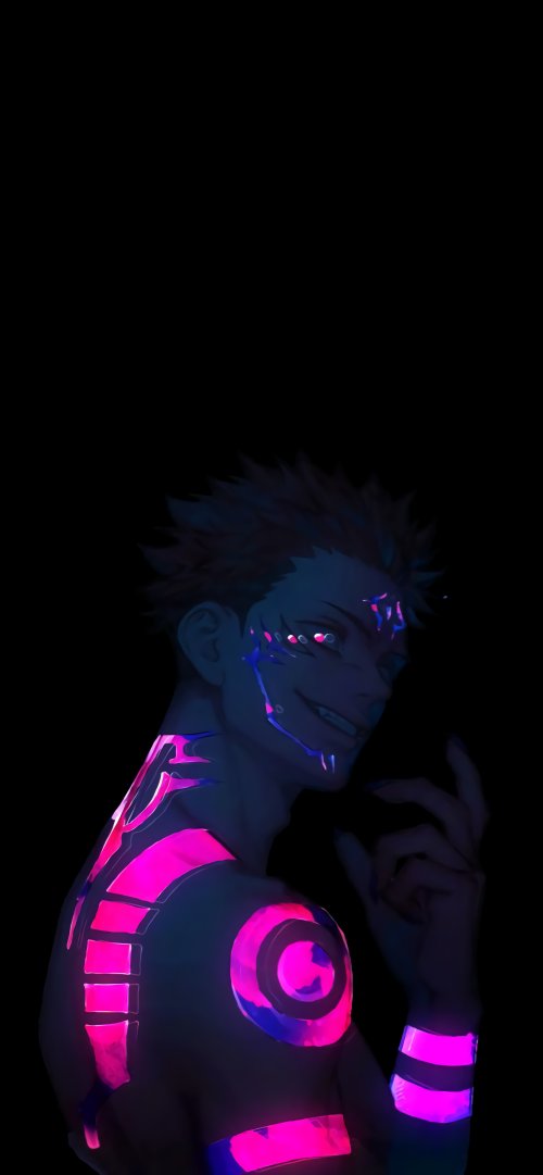 Neon Sukuna Dark Portrait - Related Desktop & Laptop wallpaper
