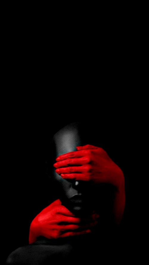 Red Hands Dark Portrait - Related Ghetto Wallpapers wallpaper