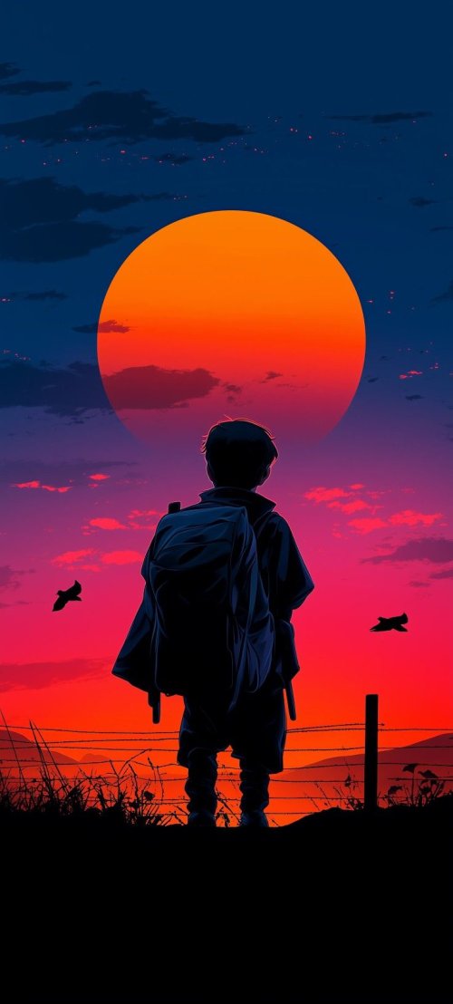 Boy Watching Sunset - Related Ghetto Wallpapers wallpaper