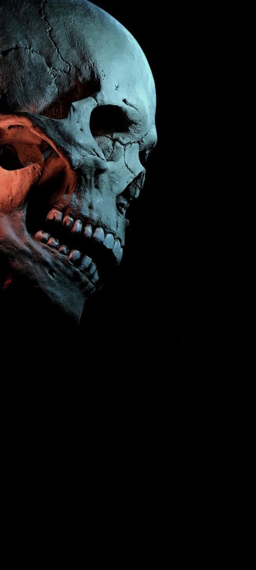 Glowing Neon Skull Portrait - Related Darkify wallpaper