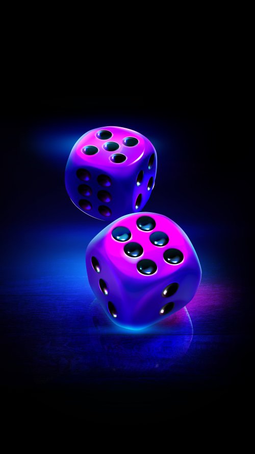 Neon Glowing Dice - neon Wallpaper
