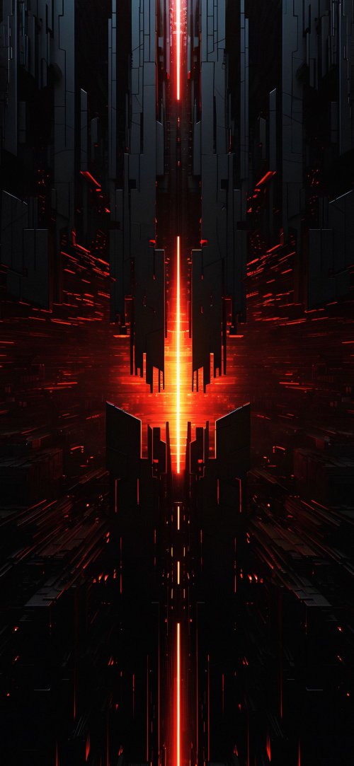 Red Cyberpunk Tech Abstract - cyberpunk Wallpaper