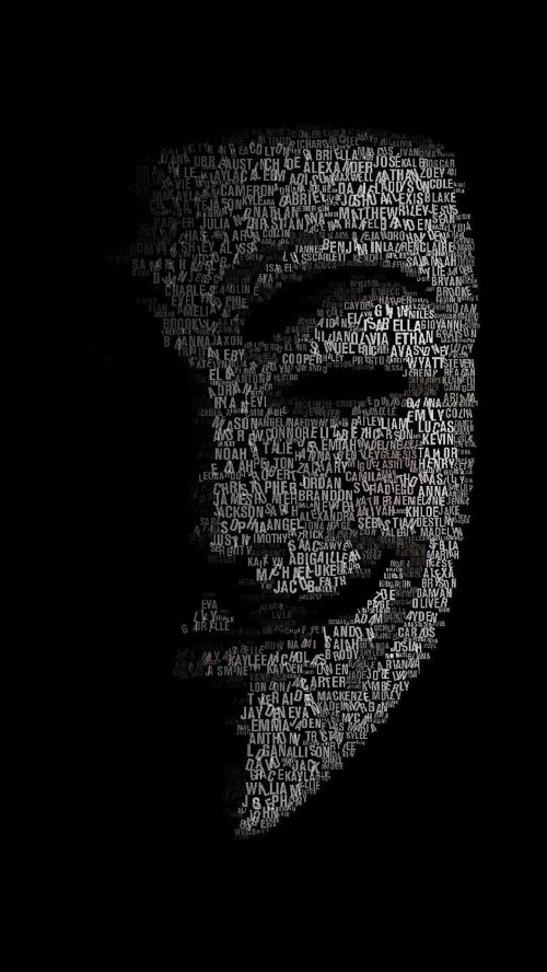 Anonymous Mask Typography - Related Darkify wallpaper