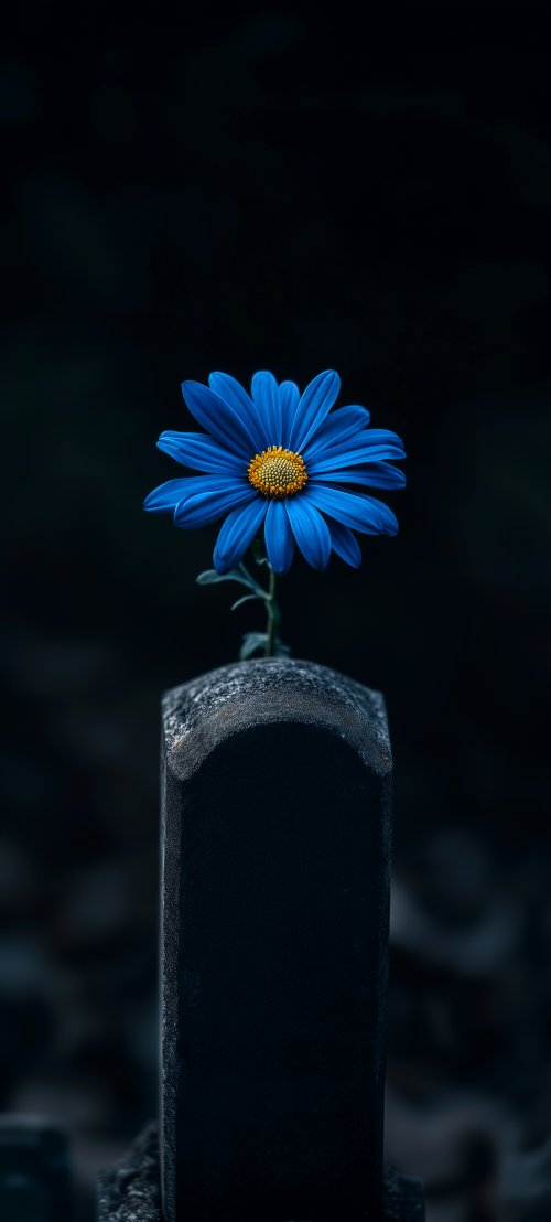 Blue Flower on Stone - Related Ghetto Wallpapers wallpaper