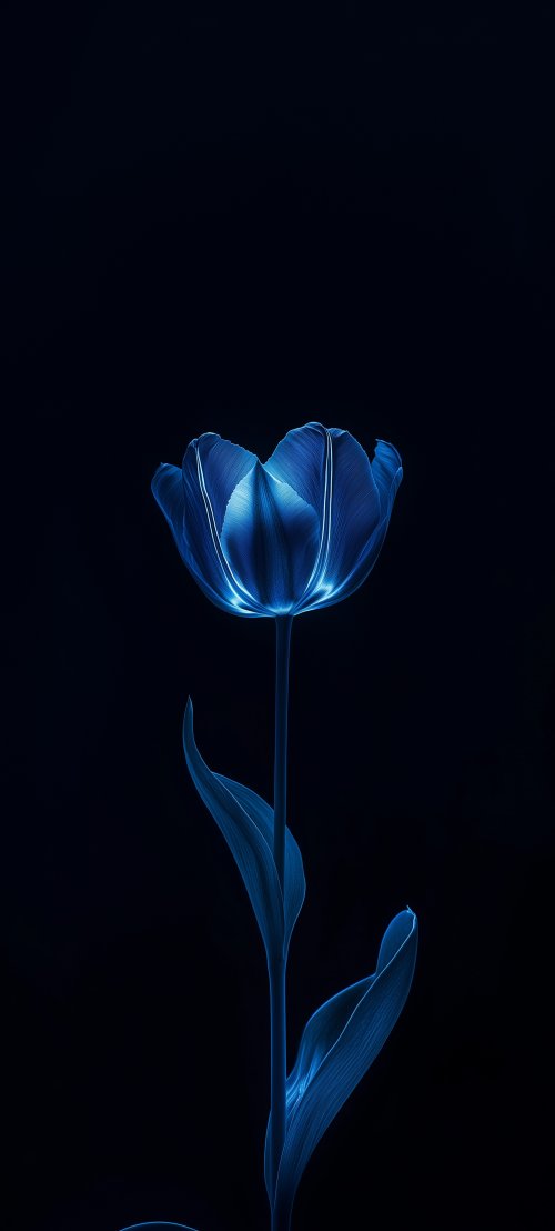 Blue Neon Tulip - Related Darkify wallpaper
