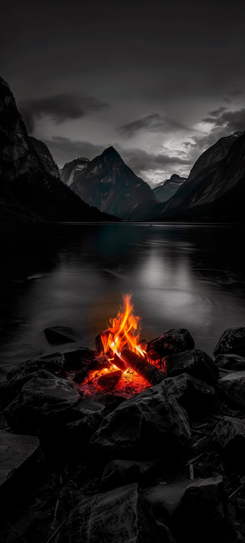 Campfire by the Lake - Related Ghetto Wallpapers wallpaper