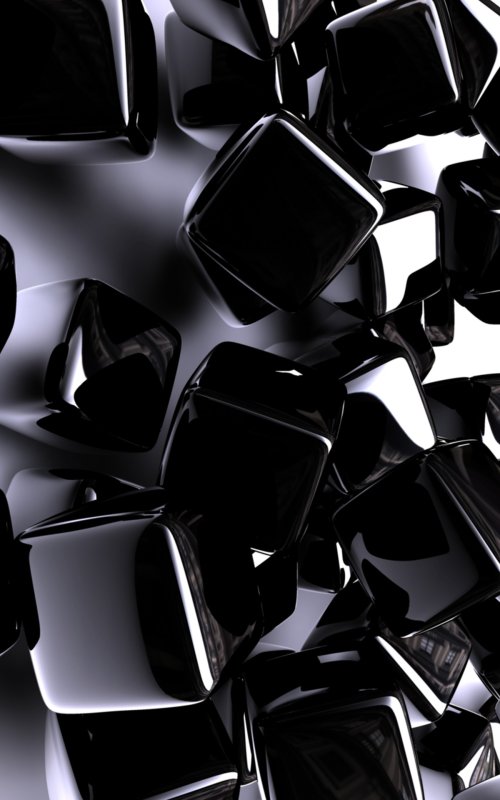 Glossy Black Cubes - abstract Wallpaper