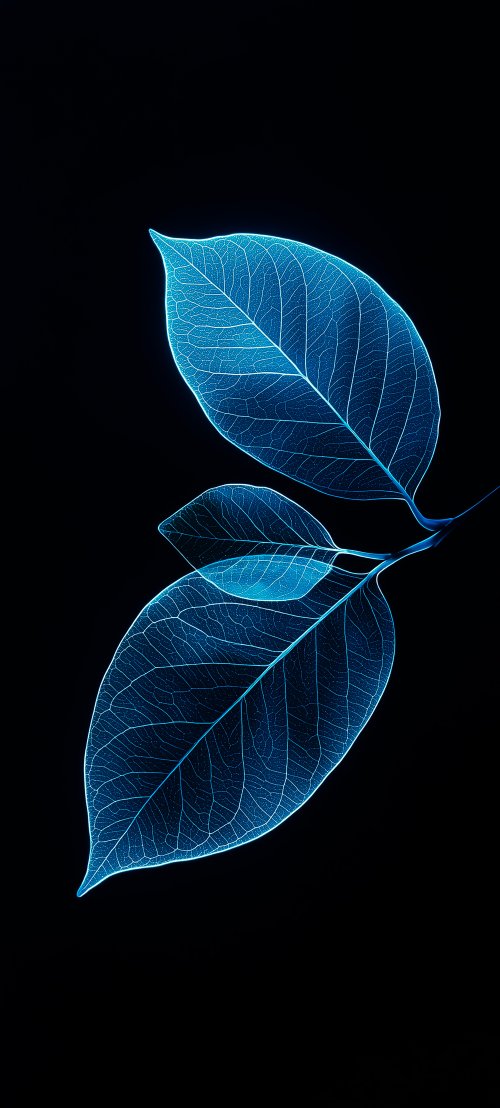 Glowing Blue Leaf Veins - abstract Wallpaper