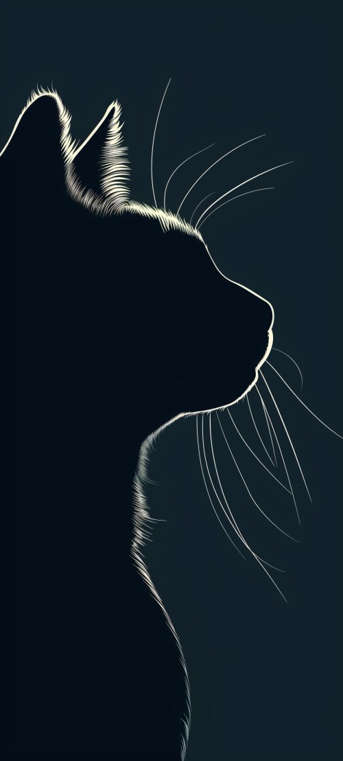 Minimalist Cat Silhouette - cat Wallpaper