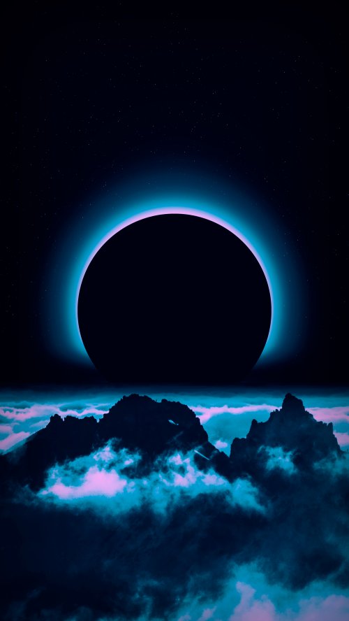Neon Eclipse Landscape - Related Ghetto Wallpapers wallpaper