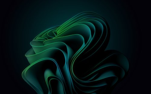 Abstract Green Flowing Waves - abstract Wallpaper