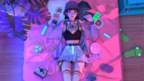 Cyberpunk_Girl_Bedroom_Aesthetic - Related  wallpaper