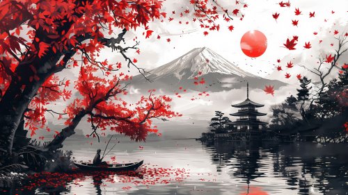 Serene Japanese Mountain Landscape