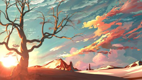Sunset Desert Landscape - Related Ghetto Wallpapers wallpaper