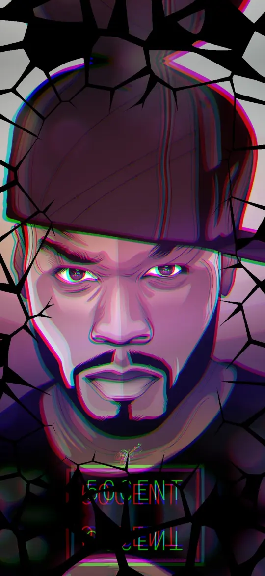 50 Cent Shattered Portrait