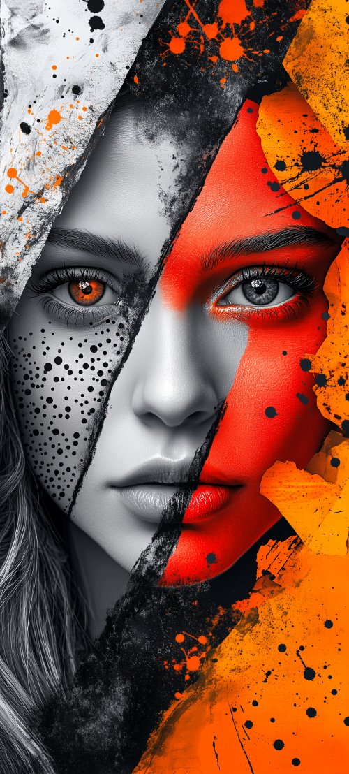 Abstract_Split_Face_Colorful_Portrait - Related 4K Wallpapers wallpaper
