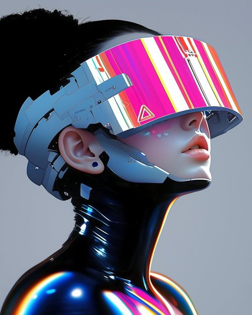 Cyberpunk Visor Girl Portrait