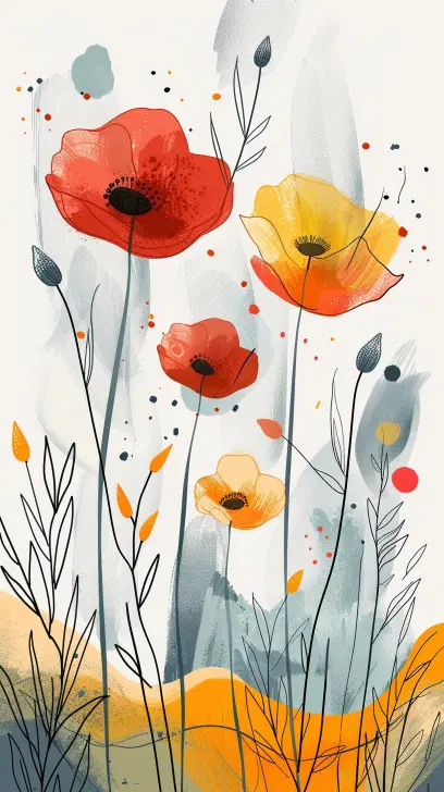 Abstract Floral Poppy Field - Related Dope Wallpapers wallpaper