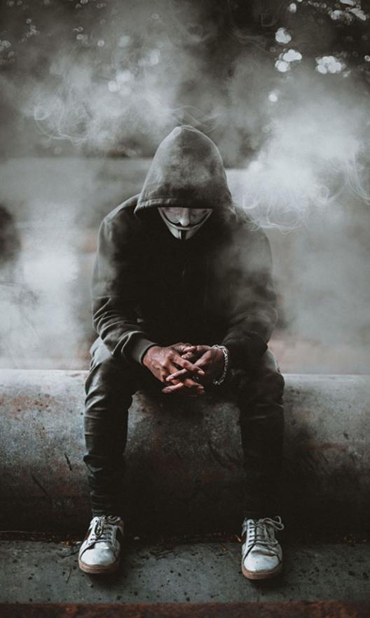 Anonymous Figure in Smoke - Related Ghetto Wallpapers wallpaper