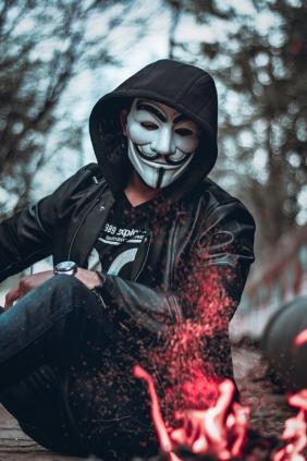 Anonymous Hacker by Fire