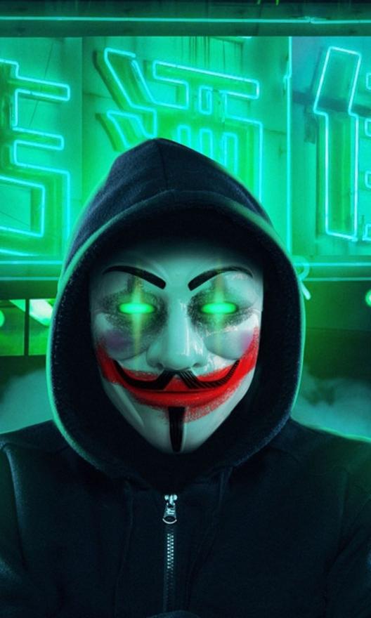 Anonymous Neon Hacker Mask - Related Dope Wallpapers wallpaper