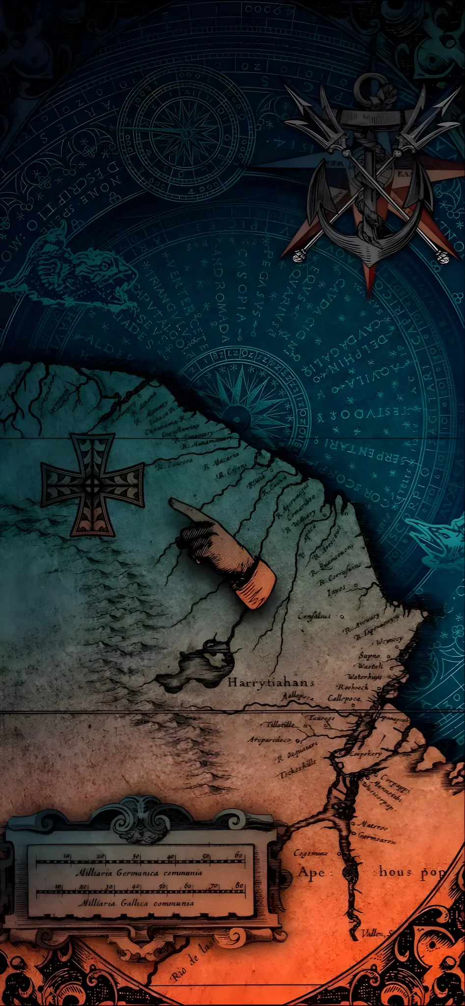 Antique Map and Compass
