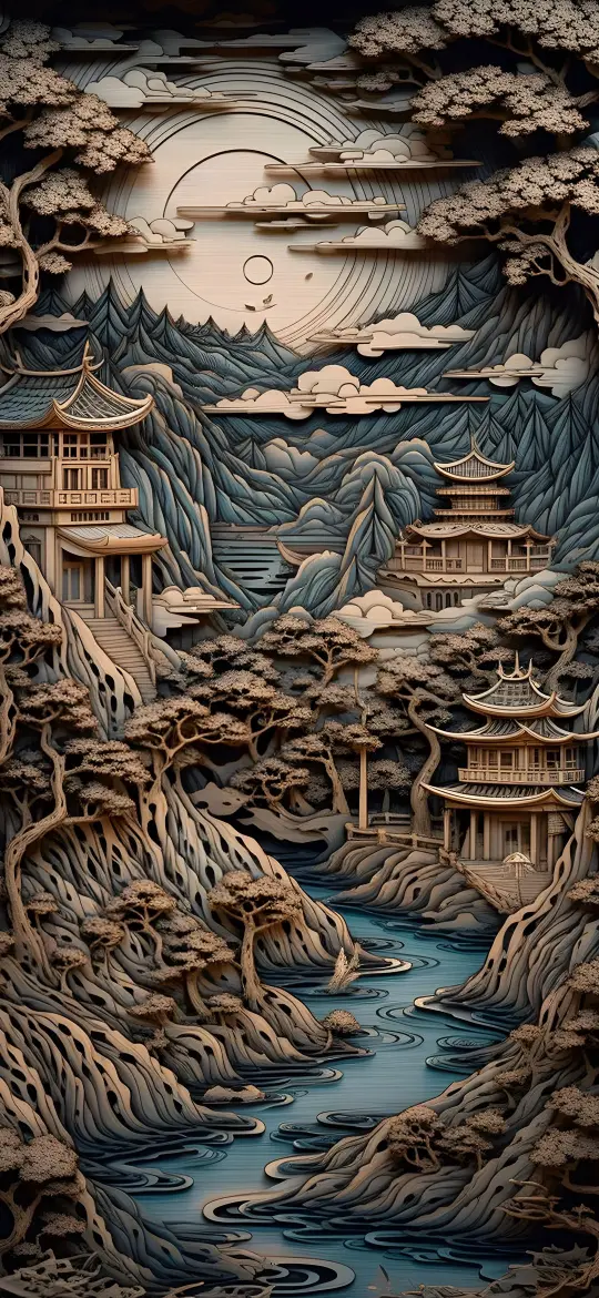 Asian Temple Landscape Art - Related Dope Wallpapers wallpaper
