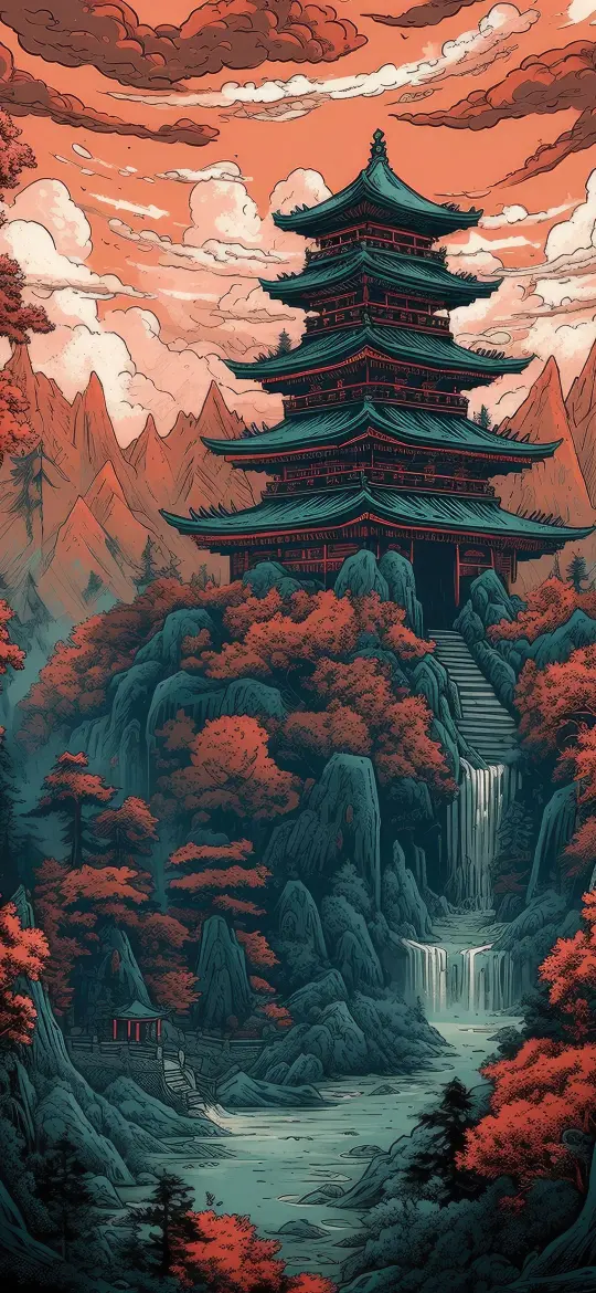 Asian Temple Landscape