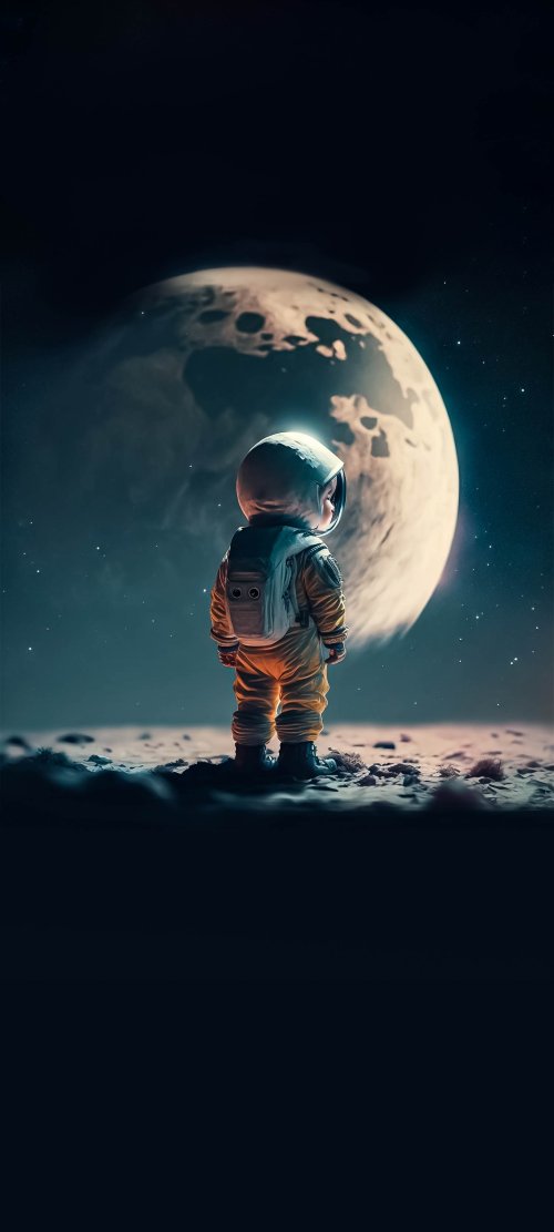 Astronaut and Distant Moon - Related 4K Wallpapers wallpaper