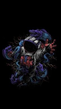 Astronaut and Eel Encounter