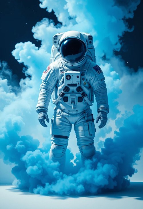 Astronaut in Blue Clouds - Dope Wallpapers Wallpaper