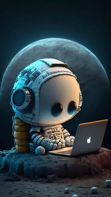 Astronaut on Lunar Laptop - Astronaut Wallpaper