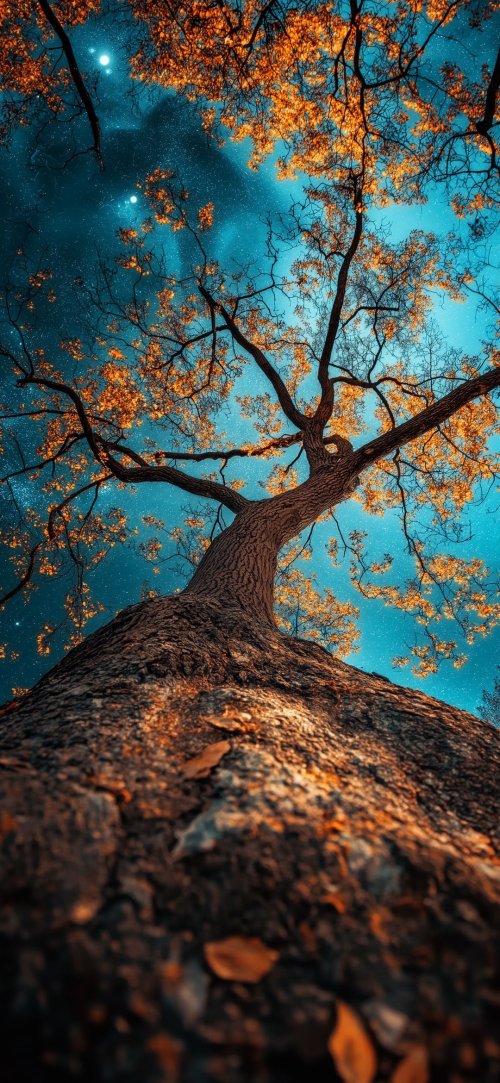 Autumn Tree Stars - nature Wallpaper