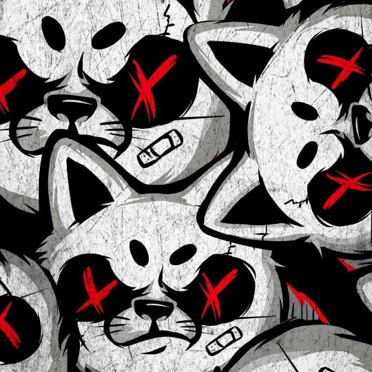 Bandaged Cat Graffiti Pattern - Related 4K Wallpapers wallpaper