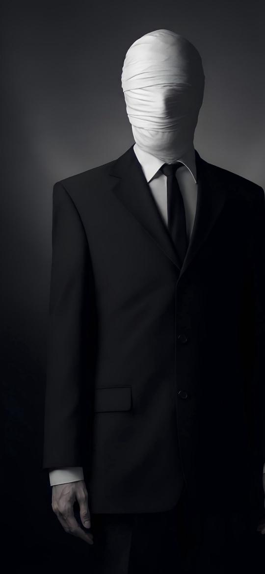 Bandaged Man in Suit