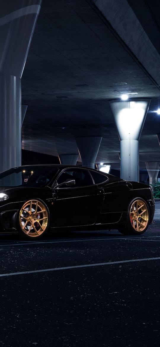Black Ferrari Gold Rims - Related Dope Wallpapers wallpaper