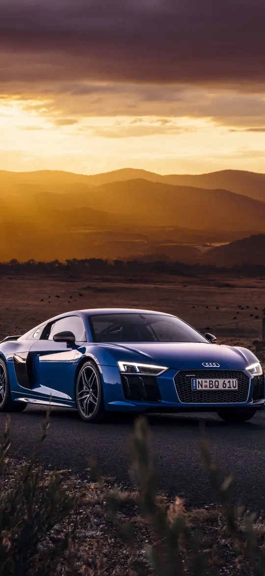 Blue Audi R8 Sunset - Related Dope Wallpapers wallpaper
