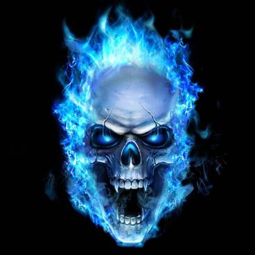 Blue Fire Skull