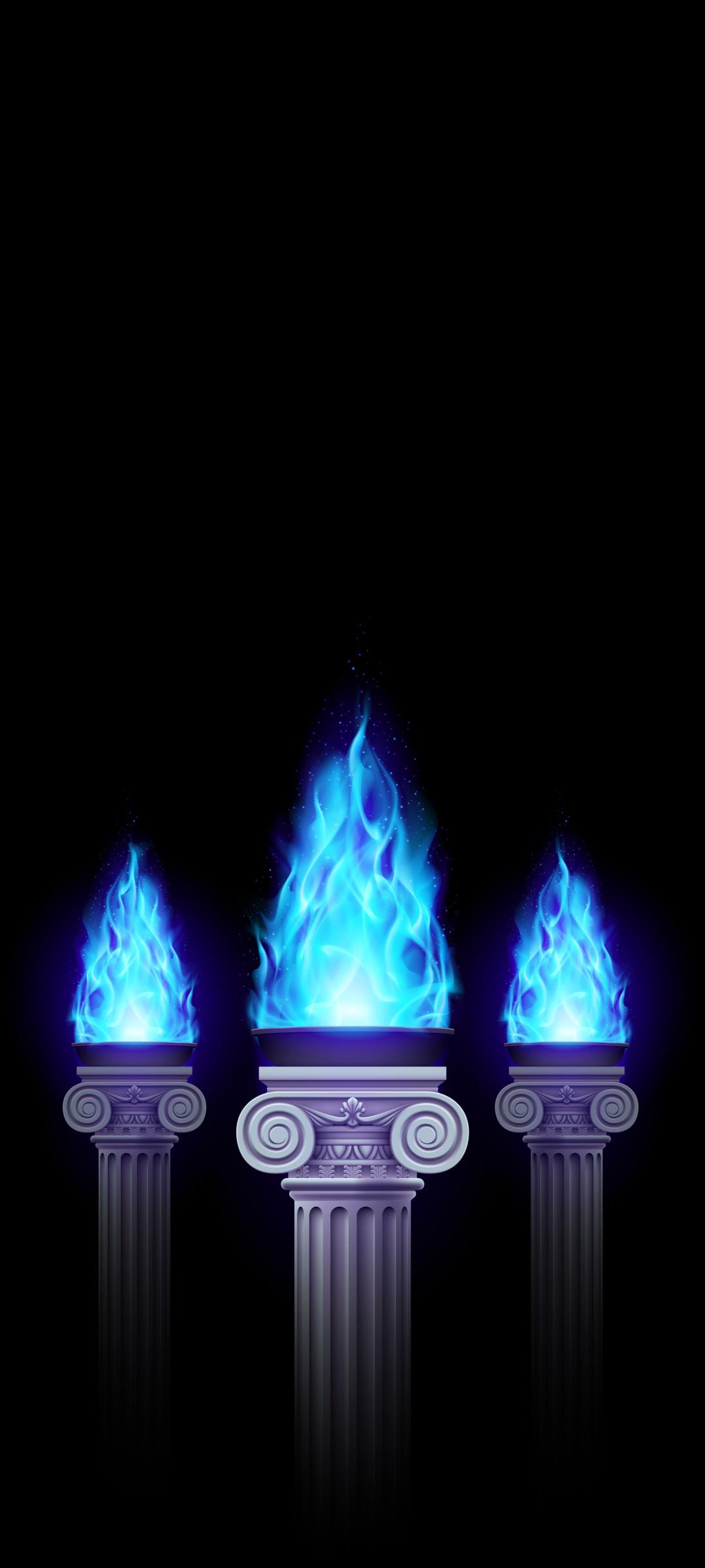 Blue Flame Pillars - Related Dope Wallpapers wallpaper