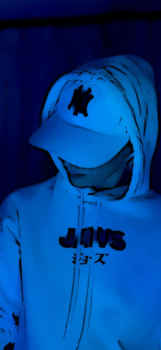 Blue Hoodie Portrait - Related Dope Wallpapers wallpaper