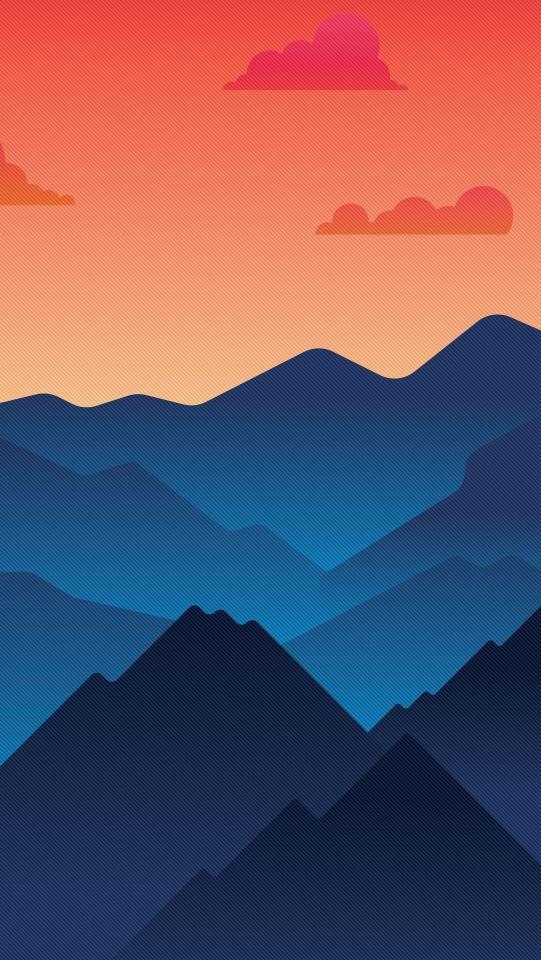 Blue Mountain Sunset Vector