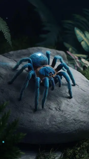 Blue Tarantula on Rock - Related Dope Wallpapers wallpaper
