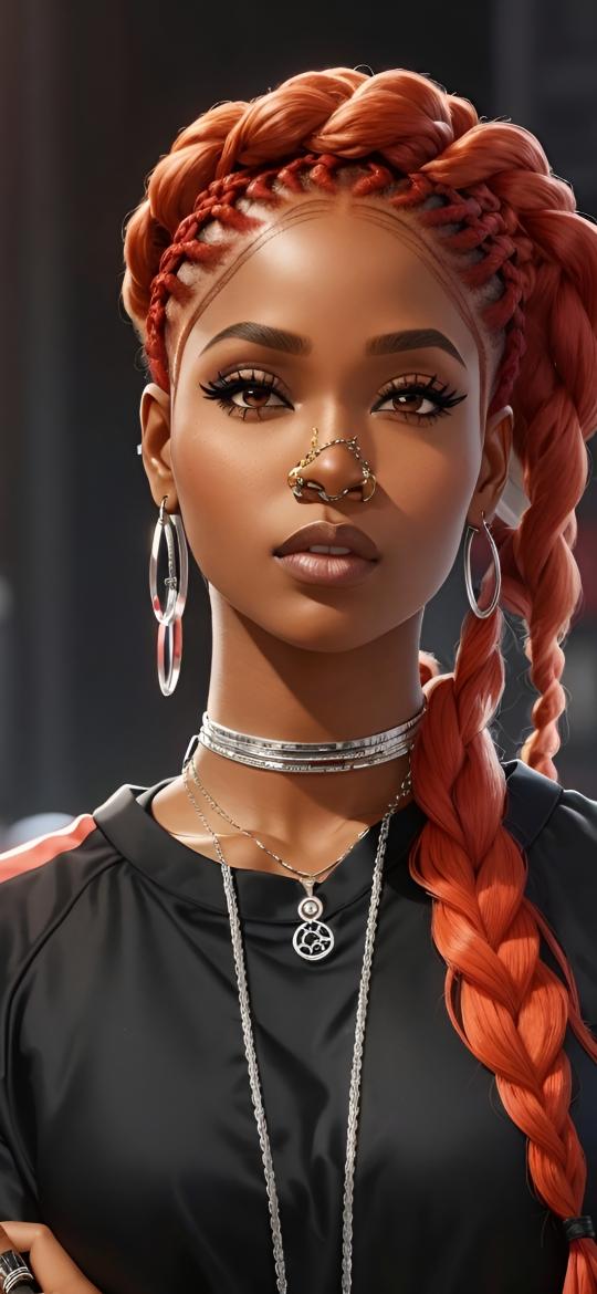 Braided Beauty Portrait - Related Dope Wallpapers wallpaper